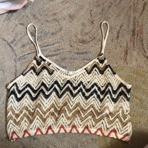 Mesh zigzag patterned shirt